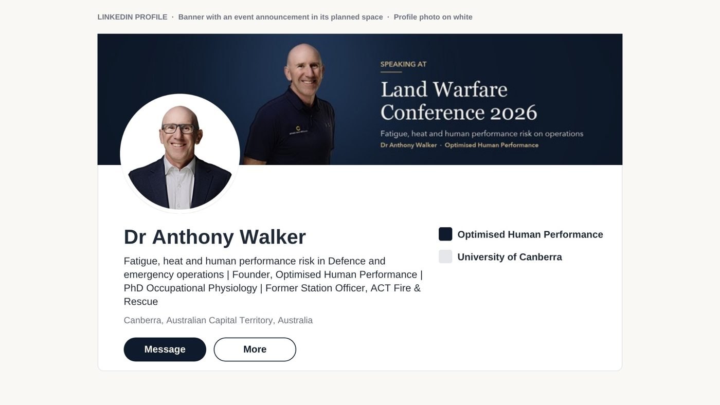 Mockup of a LinkedIn profile with a banner and profile photograph of Dr Anthony Walker working together