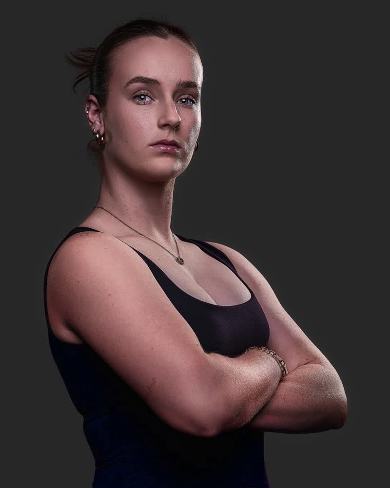 Hockey ACT goalkeeper identity portrait, three-quarter angle on black